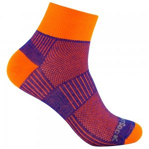 wrightsock coolmesh 2 quarter royal blue orange
